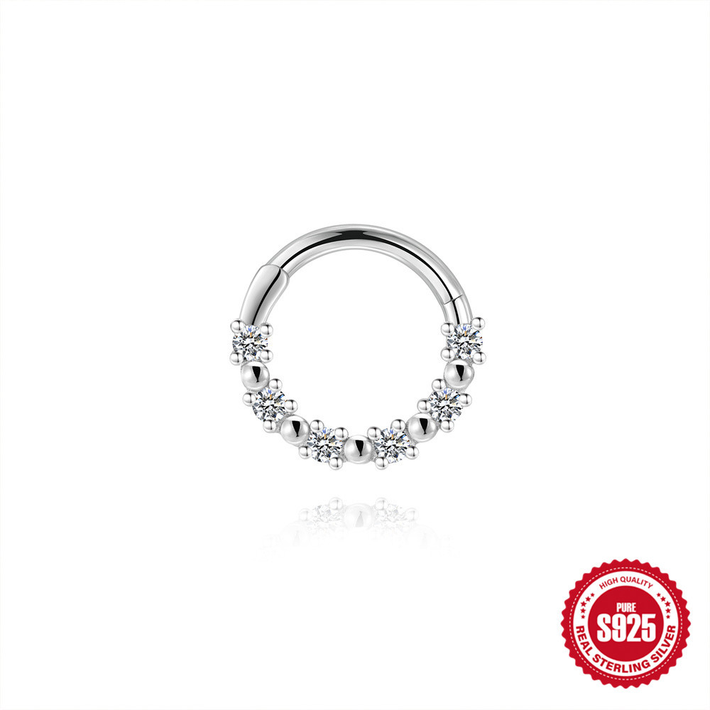 S925 Sterling Silver Micro-Pave Moissanite Non-Pierced Ear Cuff