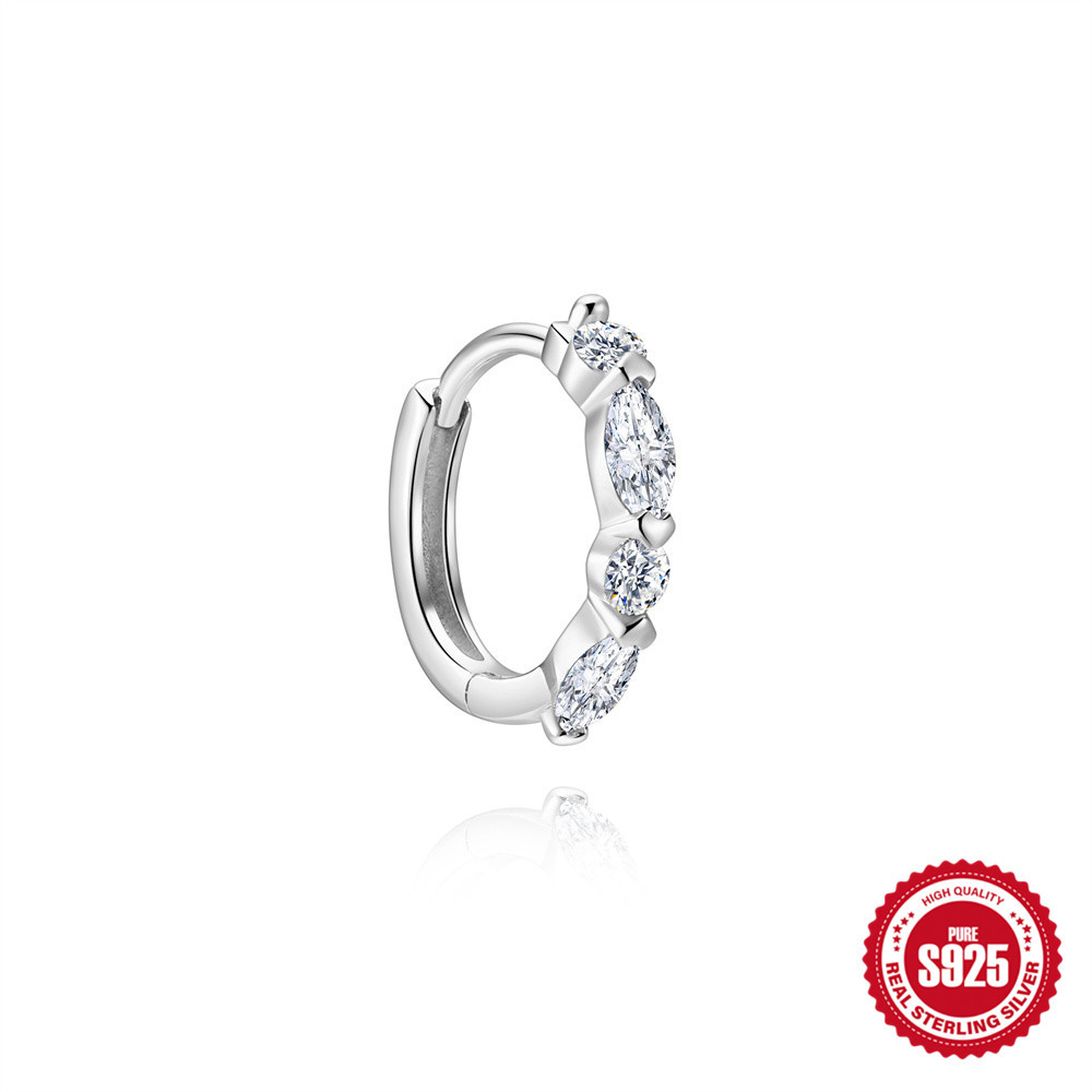 S925 Sterling Silver Moissanite Smooth-Finish Earrings