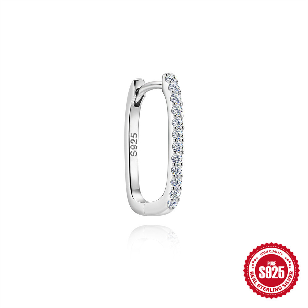 S925 Sterling Silver Moissanite Smooth-Finish Earrings