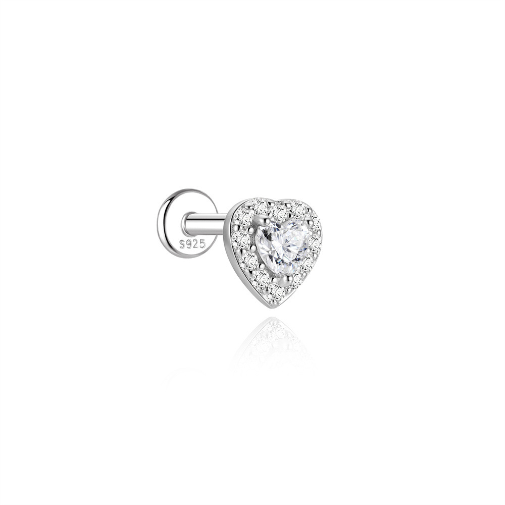 Authentic 925 Sterling Silver Geometric Earrings with D-Color Moissanite