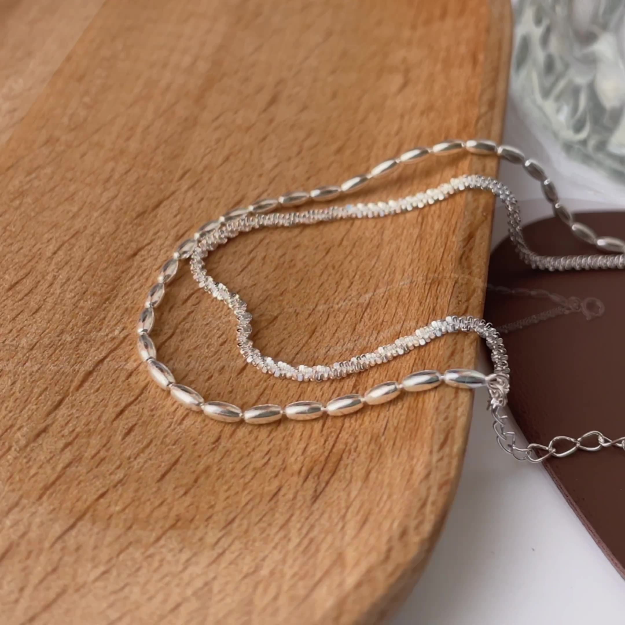 Starry Sky Double layered Bracelet - Silver