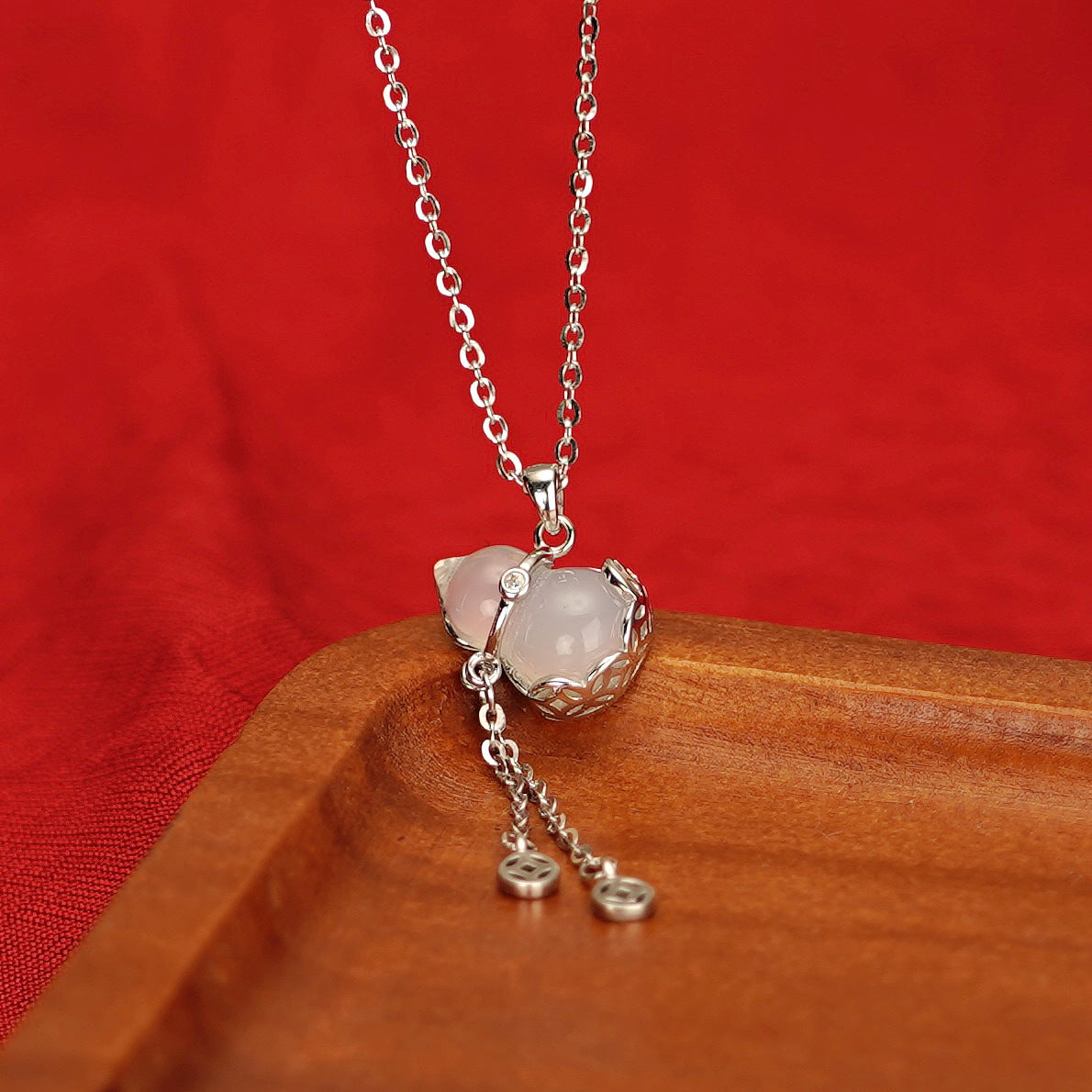 925 sterling silver gourd pendant necklace