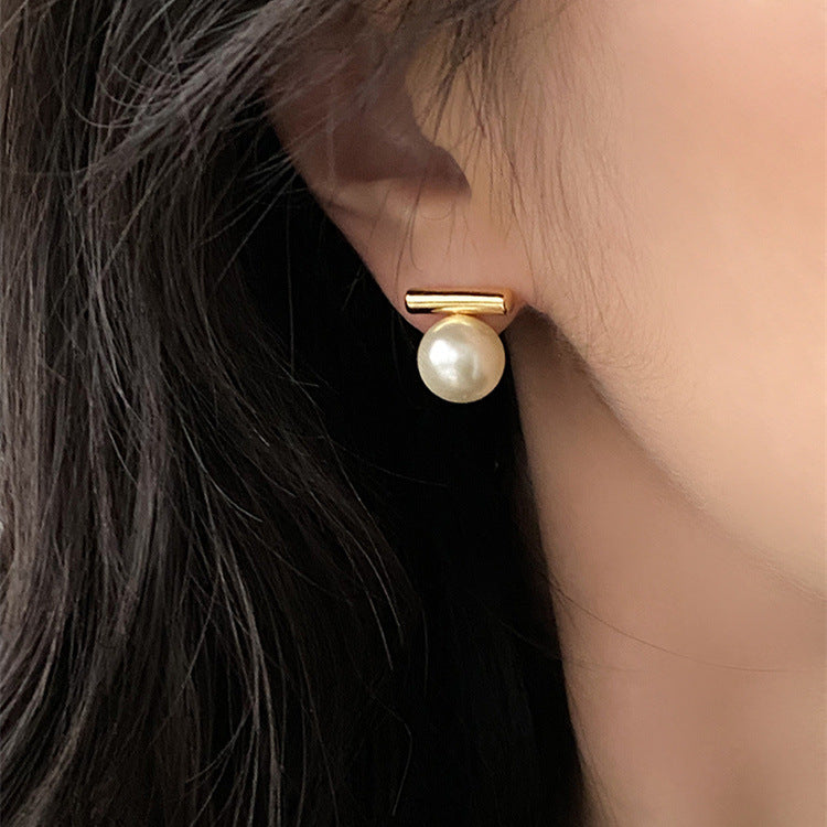 925 sterling silver pearl earrings - golden