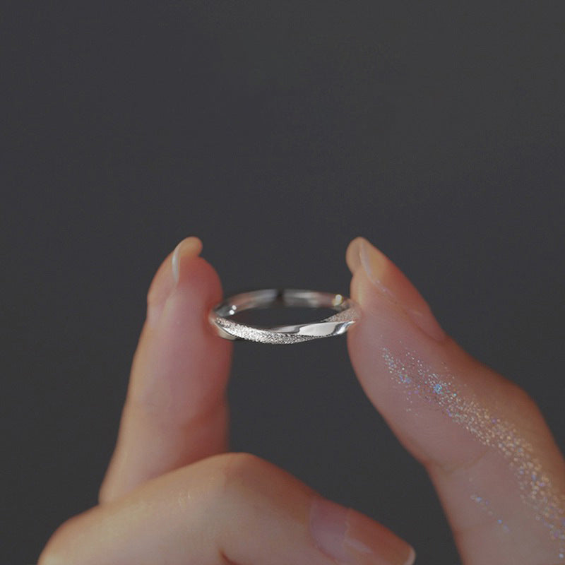 925 sterling silver Mobius ring - silvery