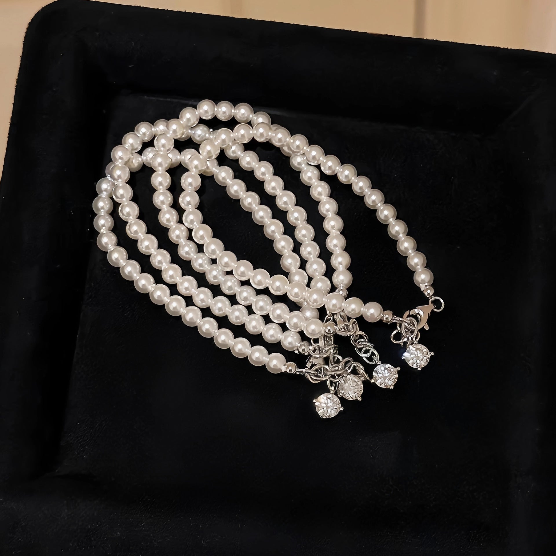 S925 sterling silver pearl bracelet