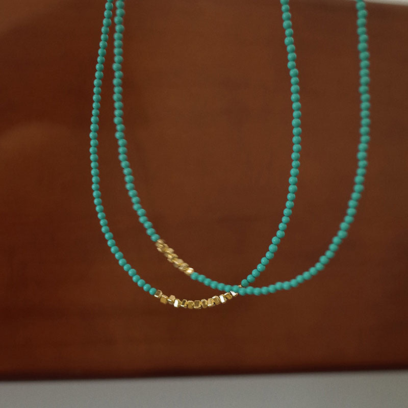925 sterling silver turquoise necklace - golden