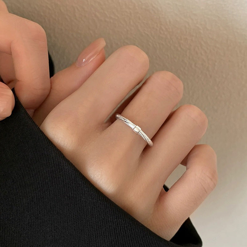 925 sterling silver open-end ring - silvery