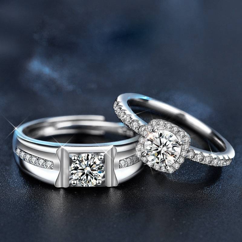 S925 Sterling Silver Moissanite Ring Couple Rings