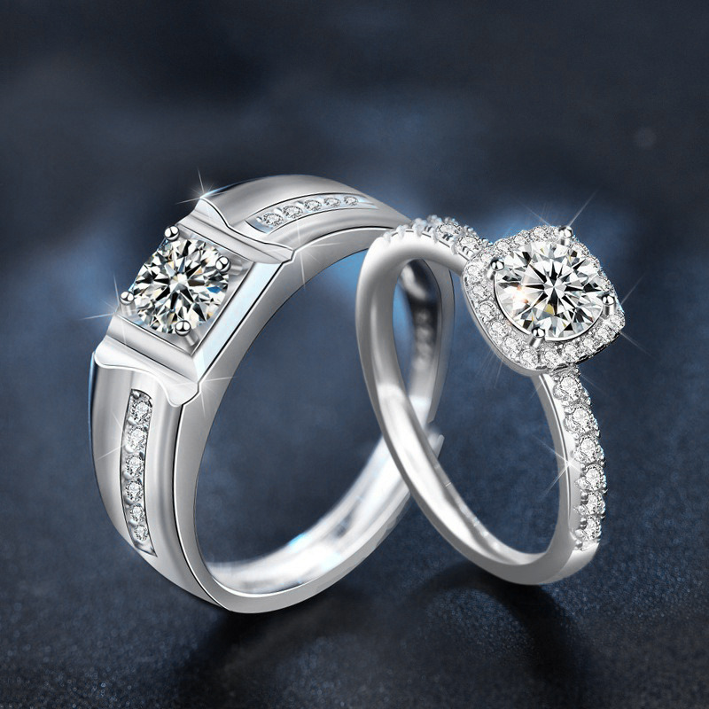 S925 Sterling Silver Moissanite Ring Couple Rings