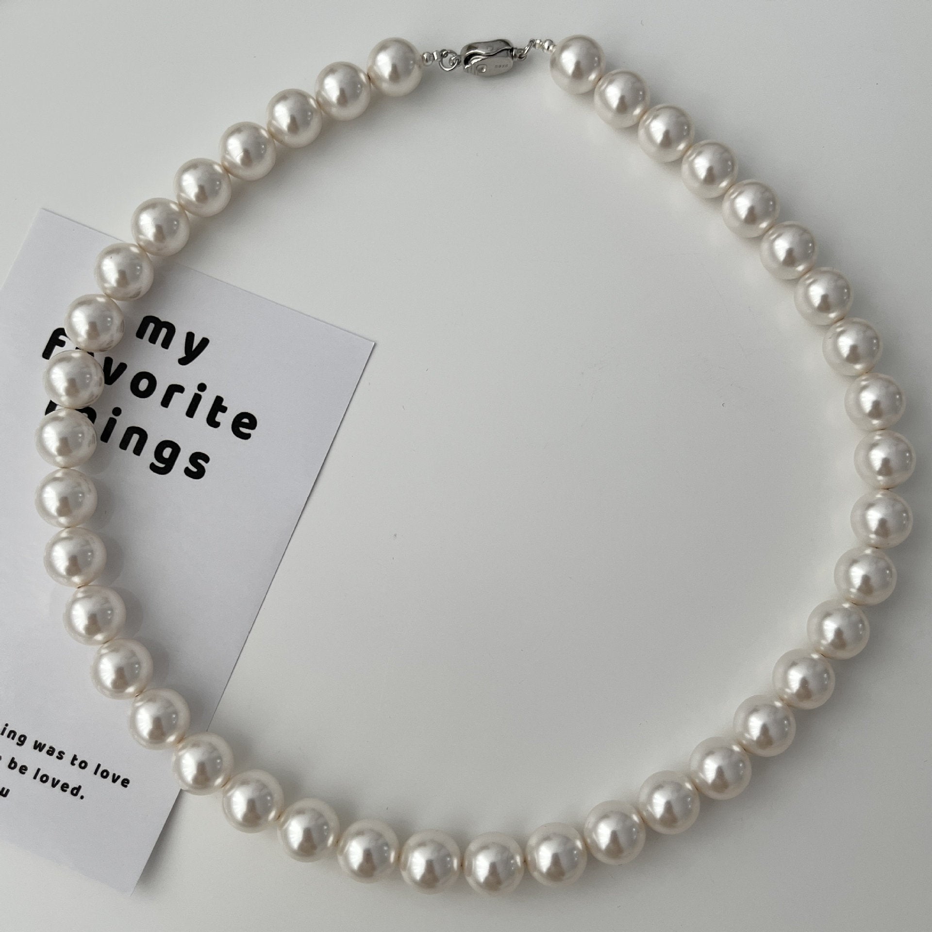 925 sterling silver pearl necklace