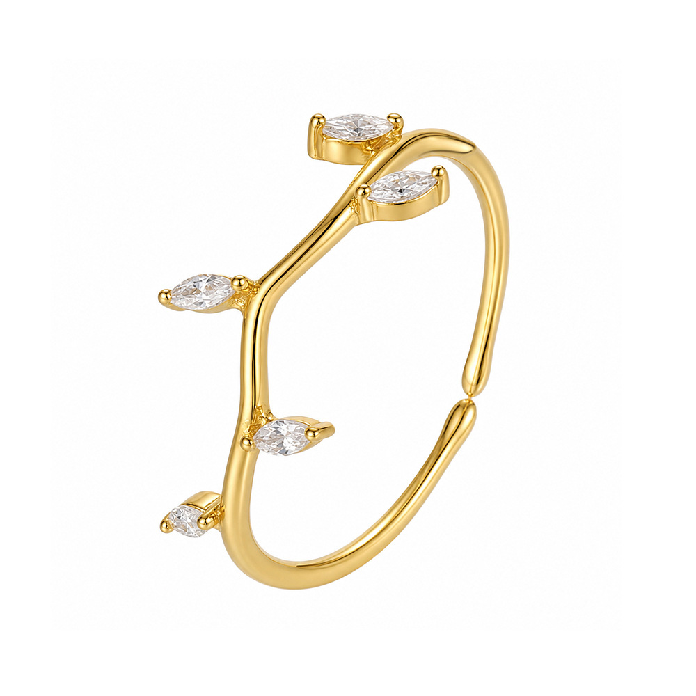 S925 Sterling Silver Open Ring with Colorful Sparkling Zirconia