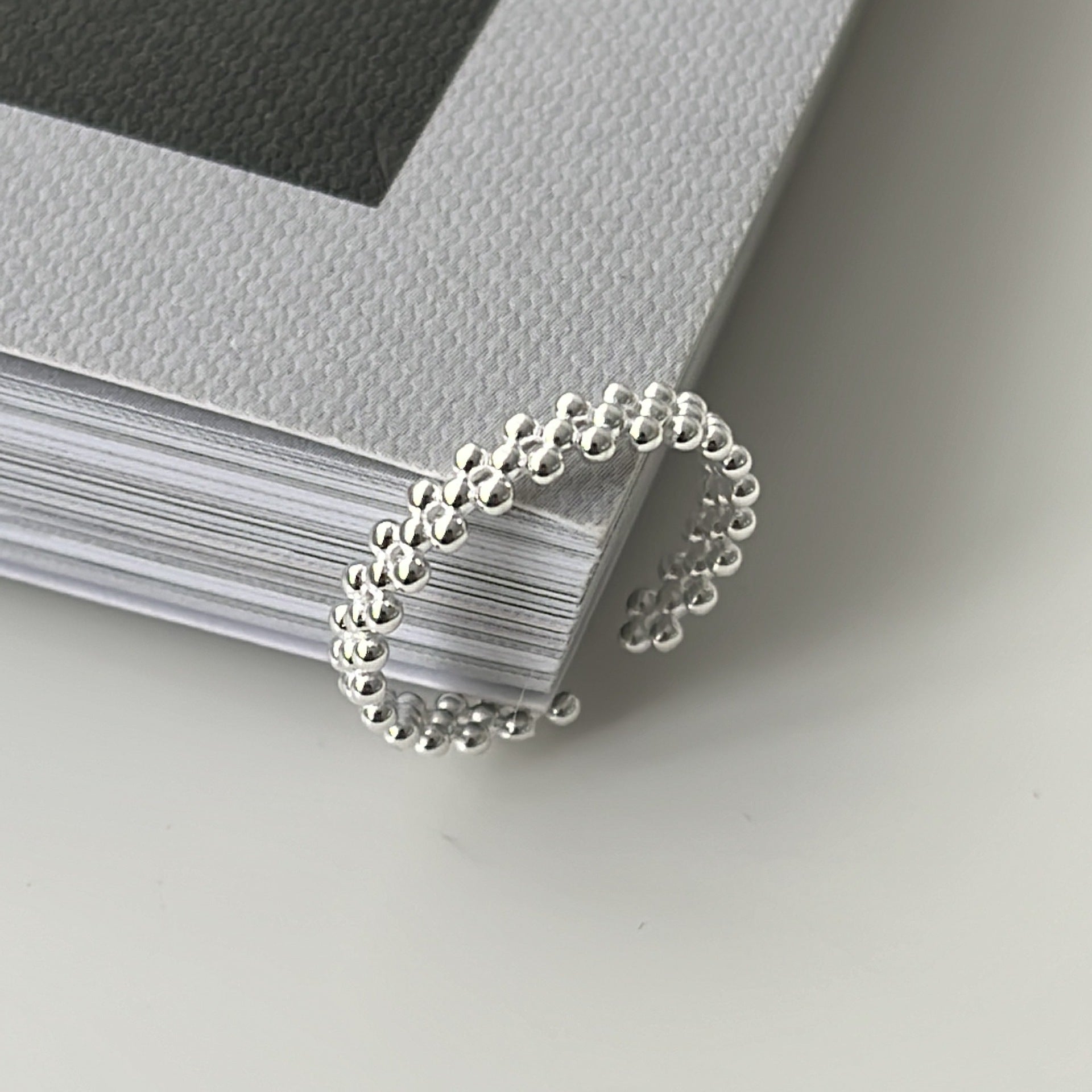 925 sterling silver open-end ring - silvery