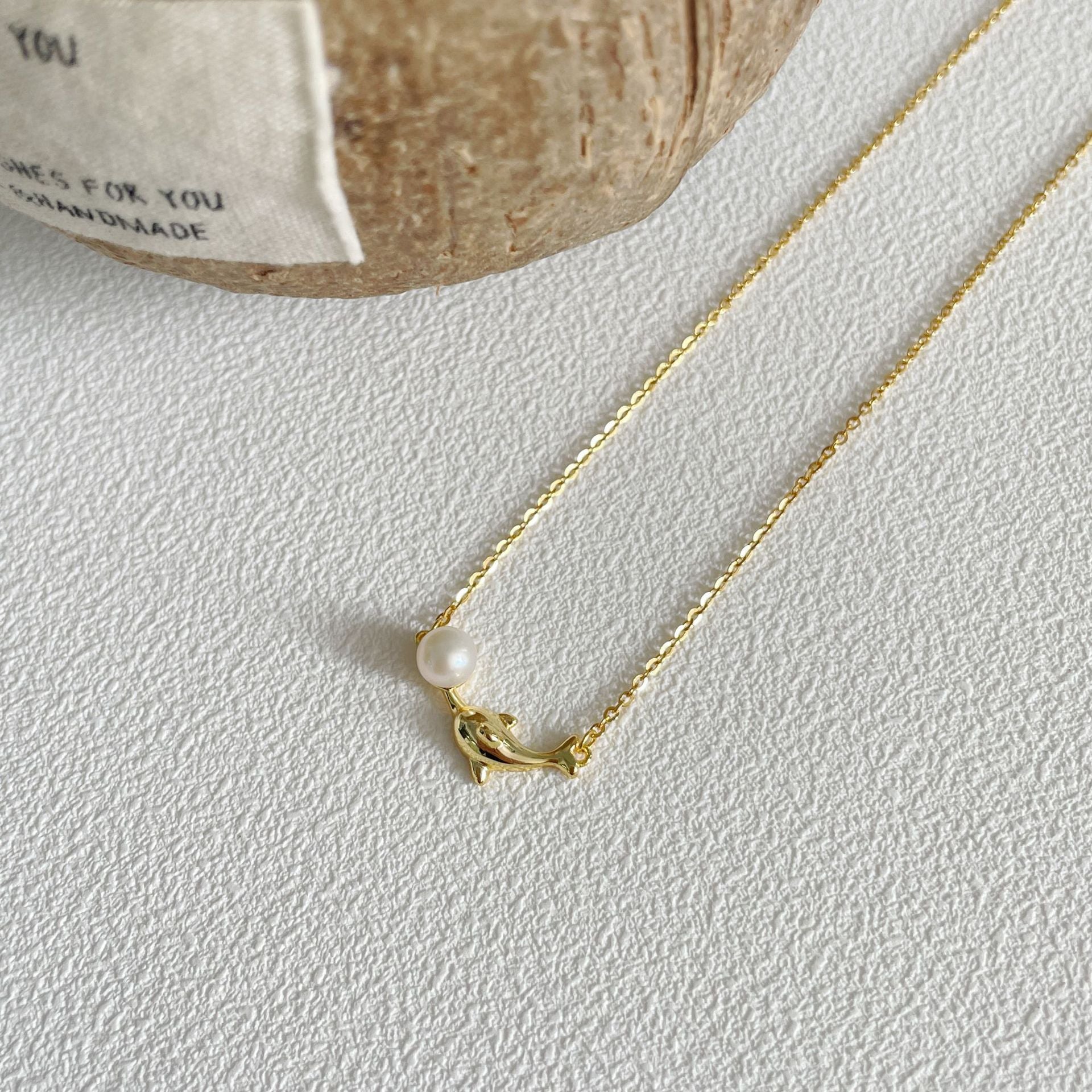 S925 sterling silver dolphin pendant necklace