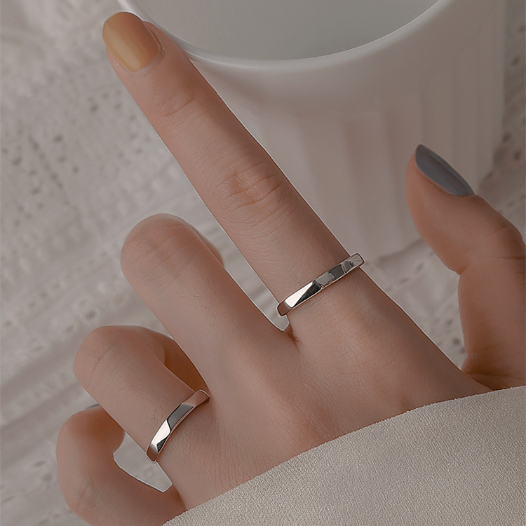 925 sterling silver open ring - silvery