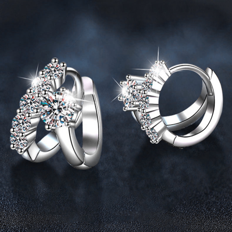 S925 Sterling Silver Moissanite Earrings
