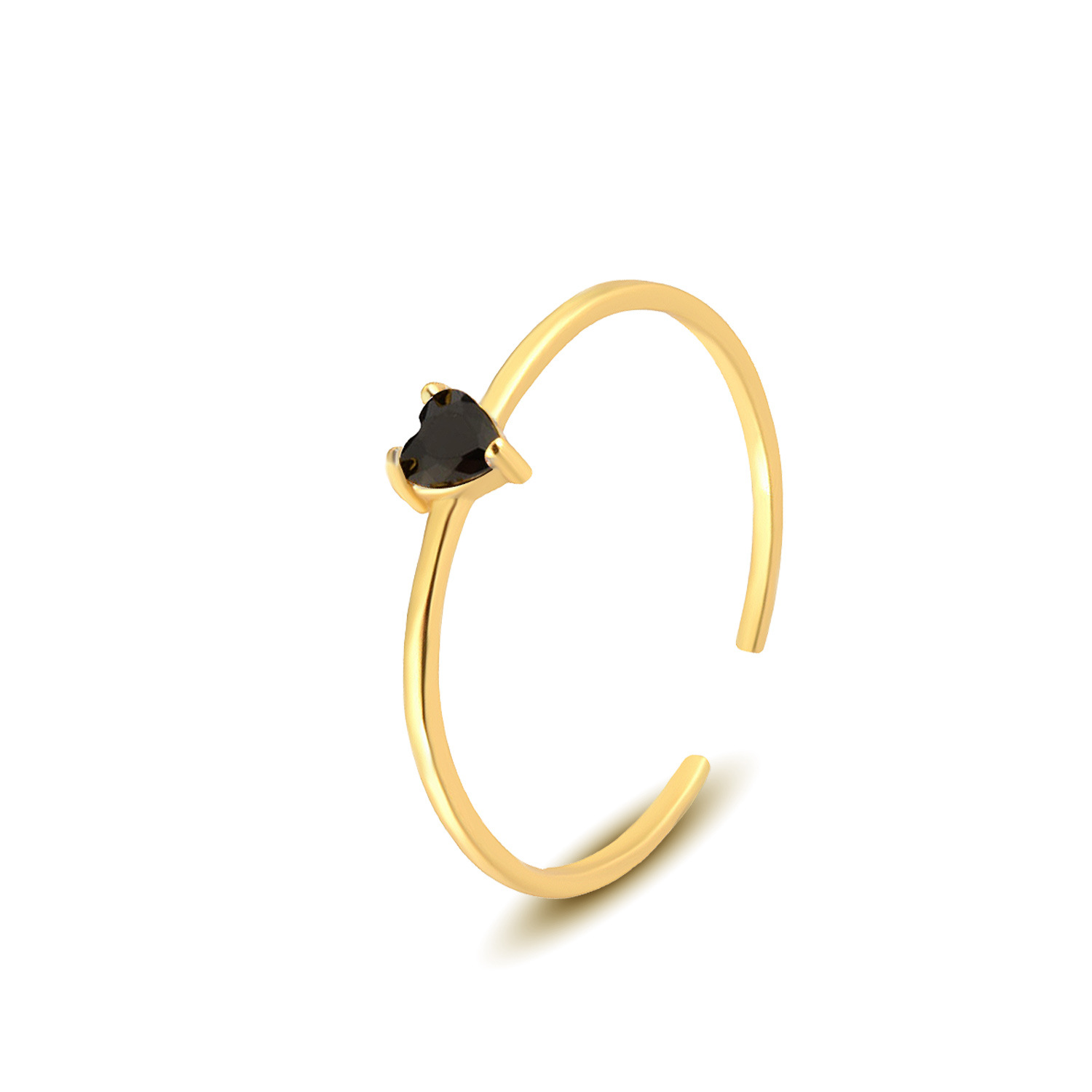 S925 Sterling Silver Heart-Shaped Colorful Zircon Ring