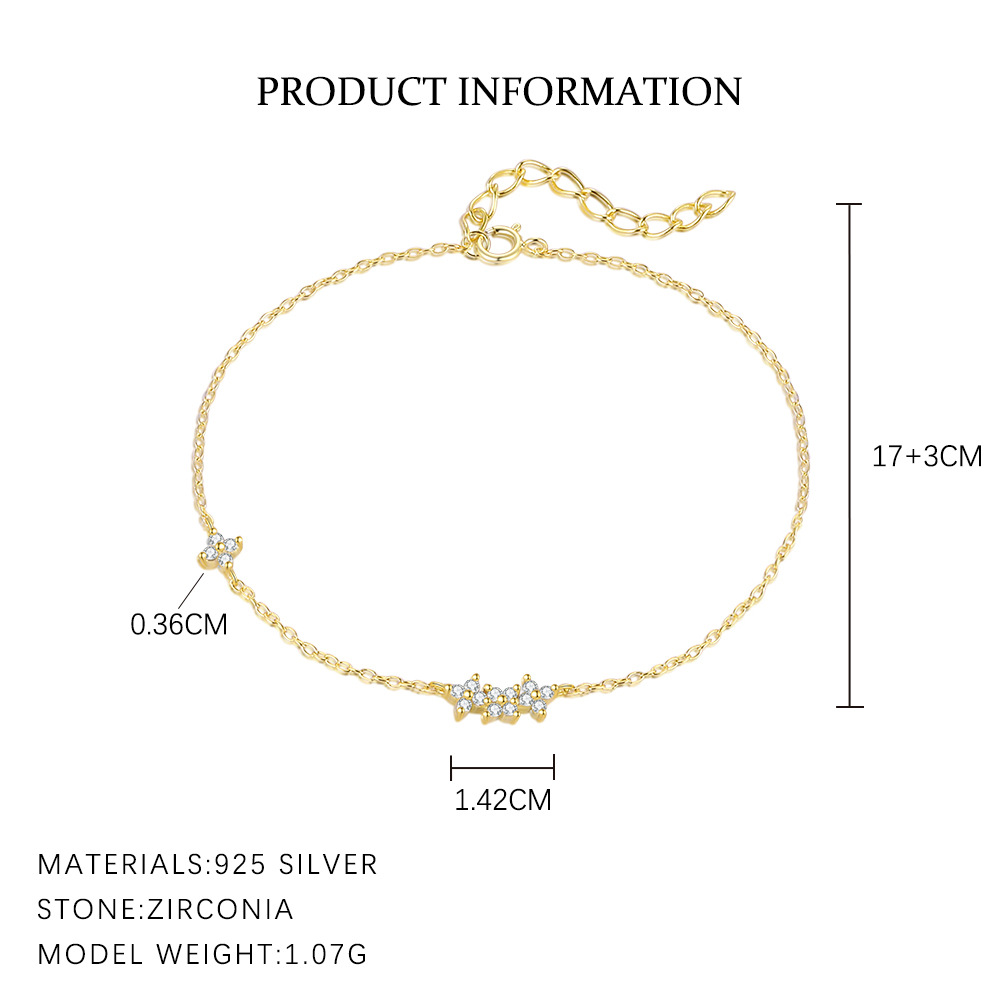 S925 Sterling Silver Bracelet with Zirconia