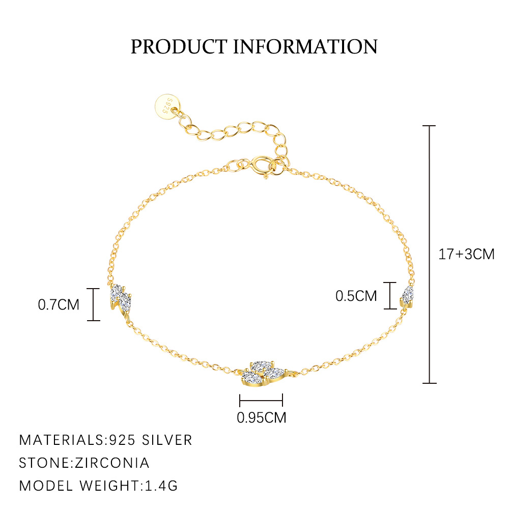 S925 Sterling Silver Bracelet Set with Zirconia
