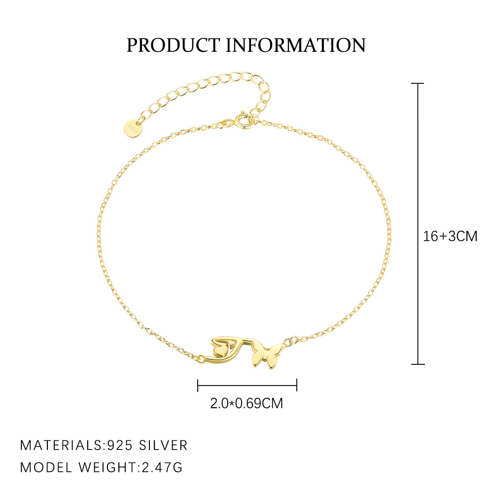 S925 Sterling Silver 26-Letter Bracelet