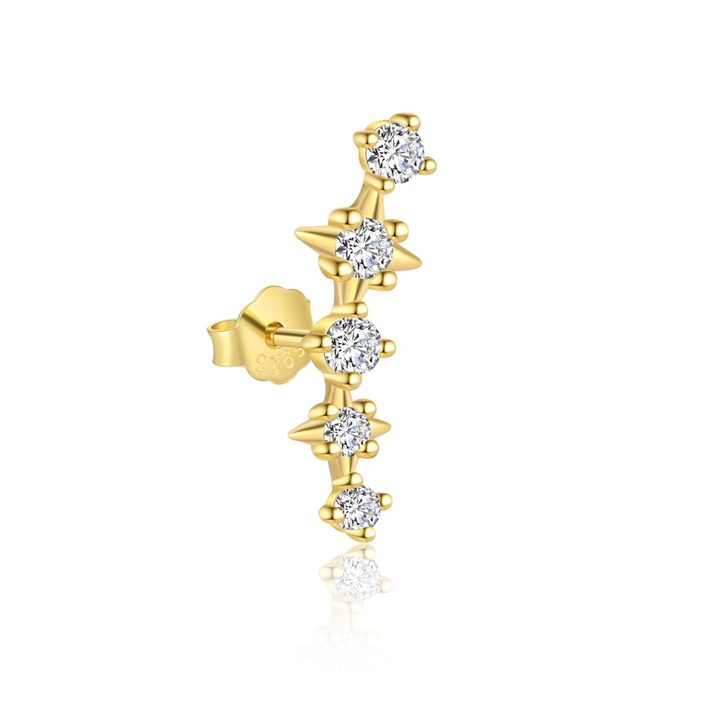 S925 sterling silver stud earrings with cubic zirconia