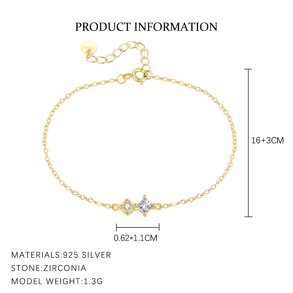 S925 Sterling Silver Zircon Necklace and Bracelet Set