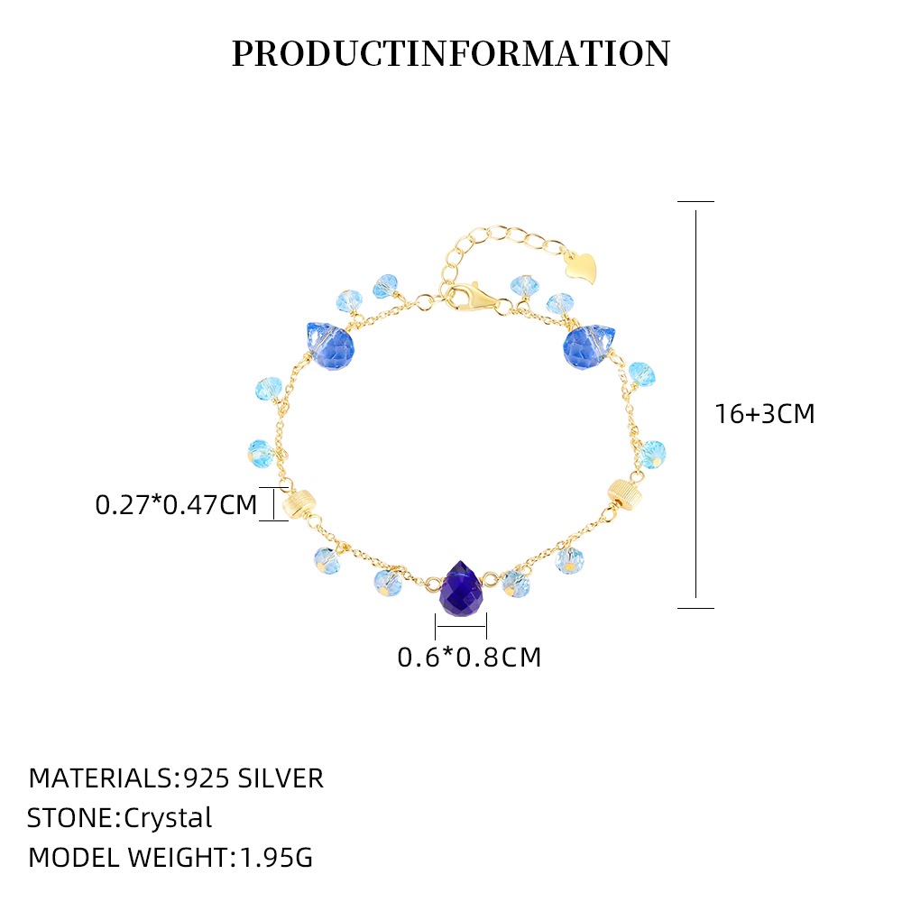 S925 Sterling Silver Crystal Necklace and Bracelet