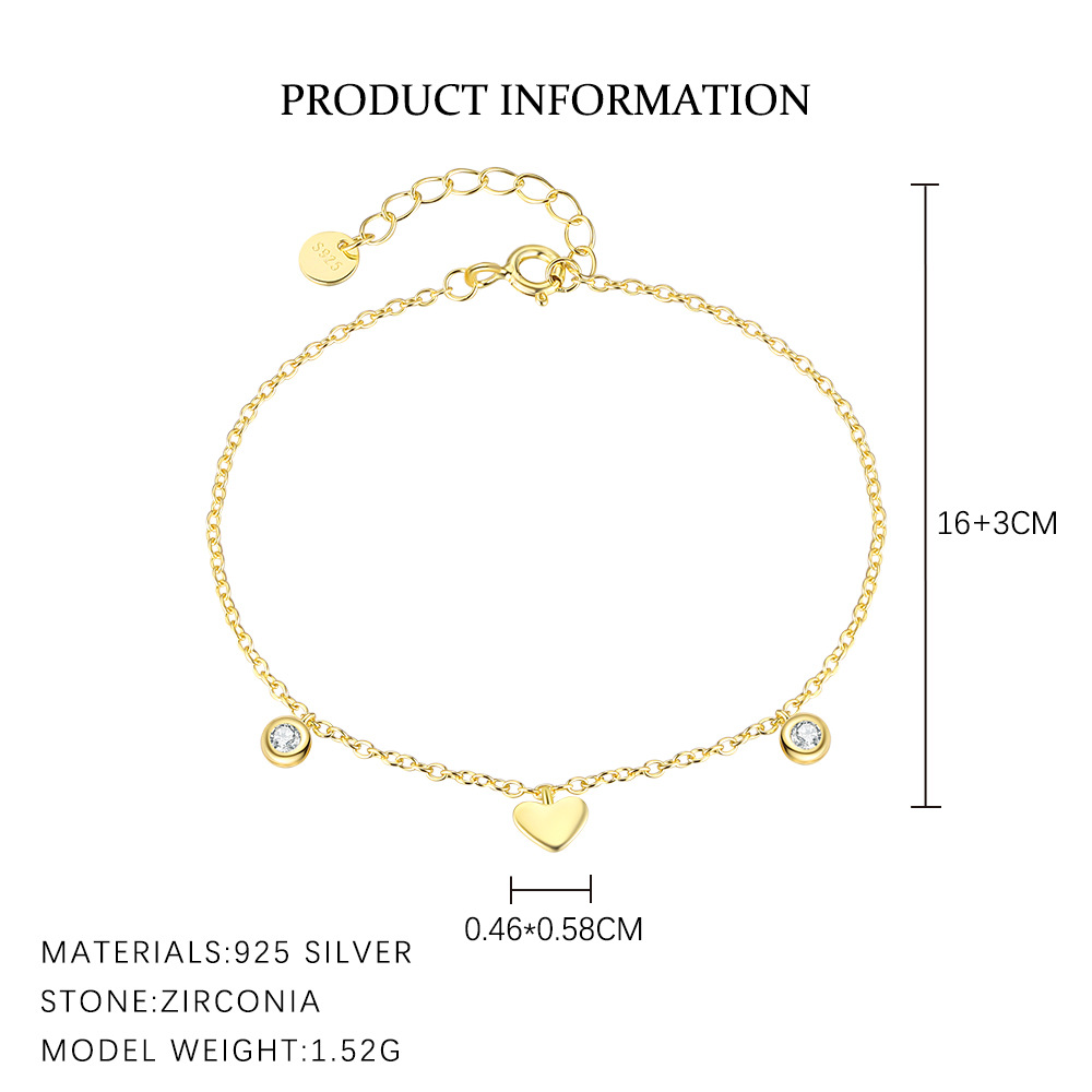S925 Sterling Silver and Zircon Bracelet