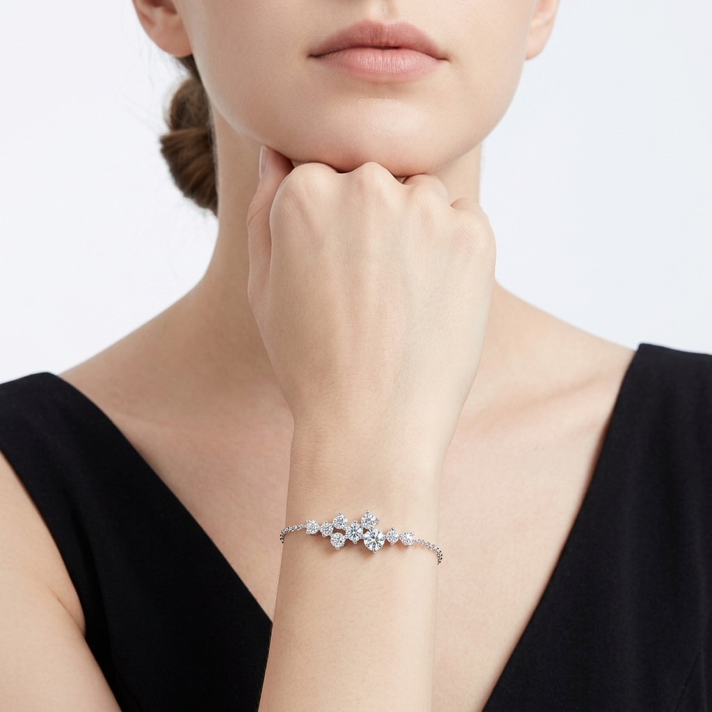 Non-fading S925 silver moissanite bracelet