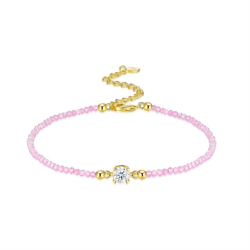 S925 Silver Gold-Plated Moissanite Bracelet (Non-Fading)