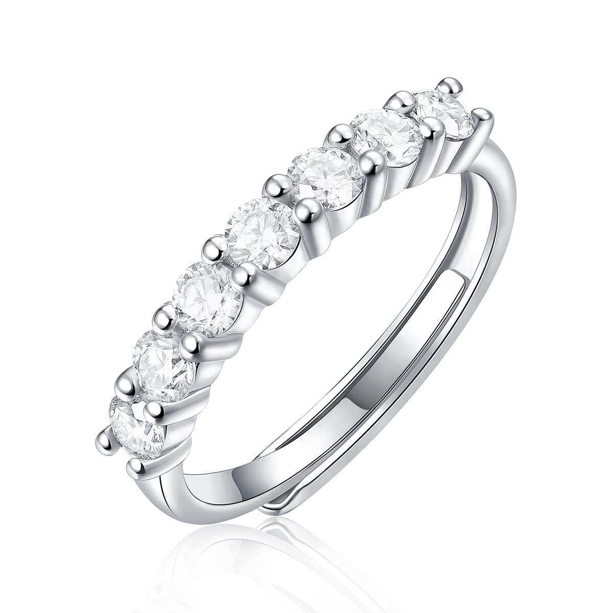 S925 Silver Stackable Moissanite Ring