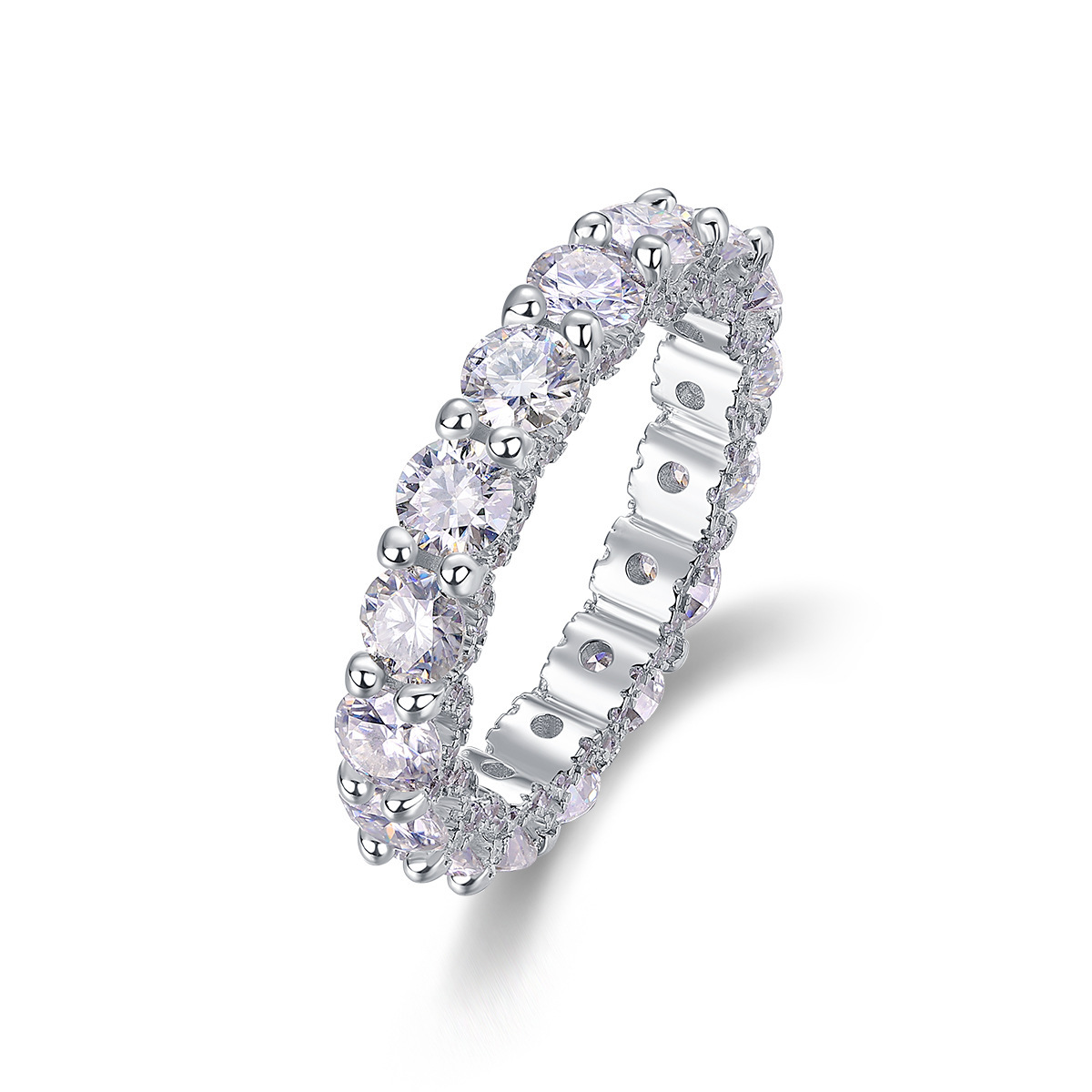 S925 Silver Moissanite Solid-Band Ring
