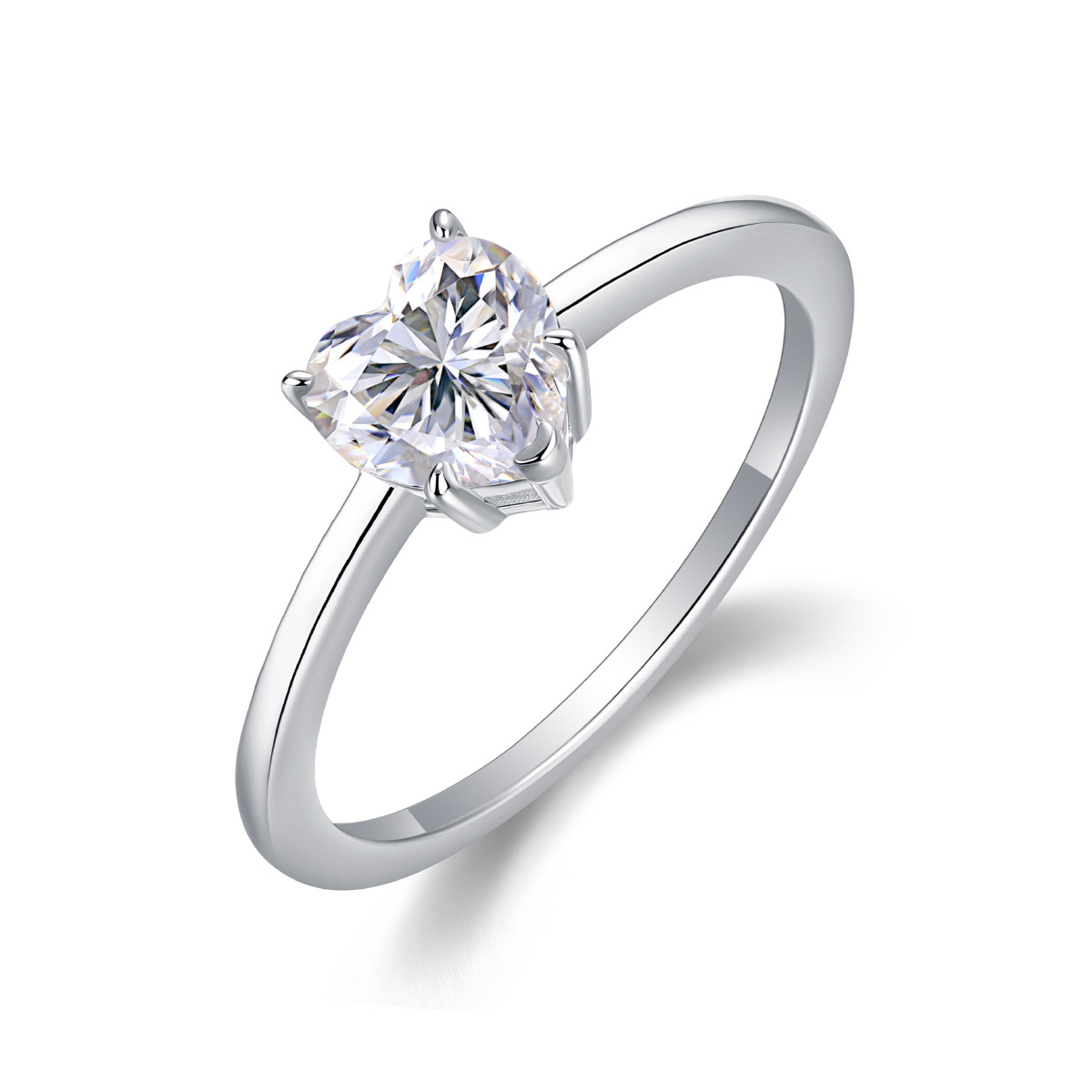 S925 Silver Ring with Fancy-Cut Moissanite