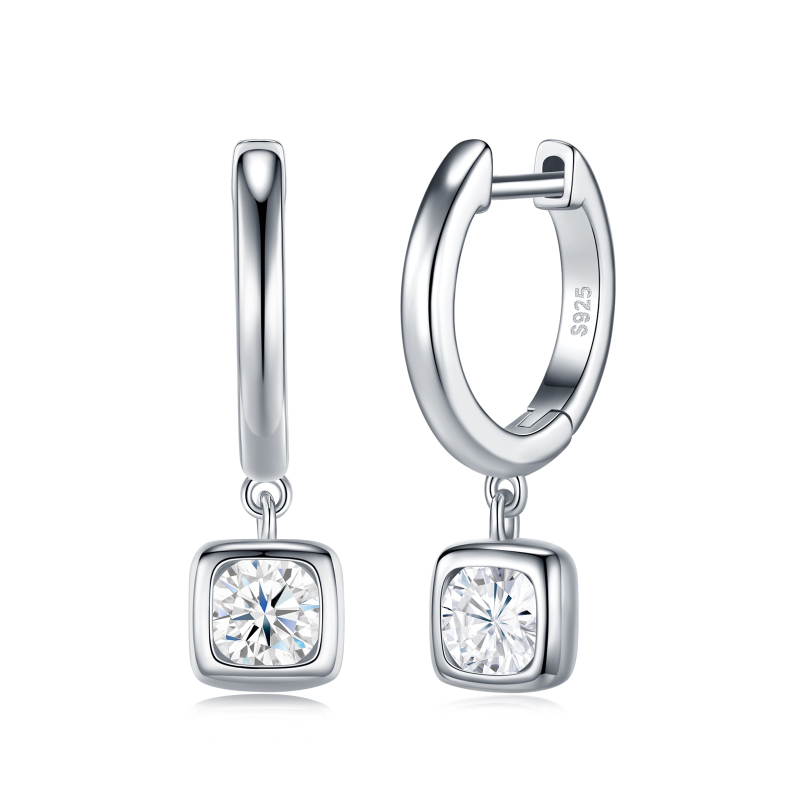S925 Sterling Silver Moissanite Stud Earrings