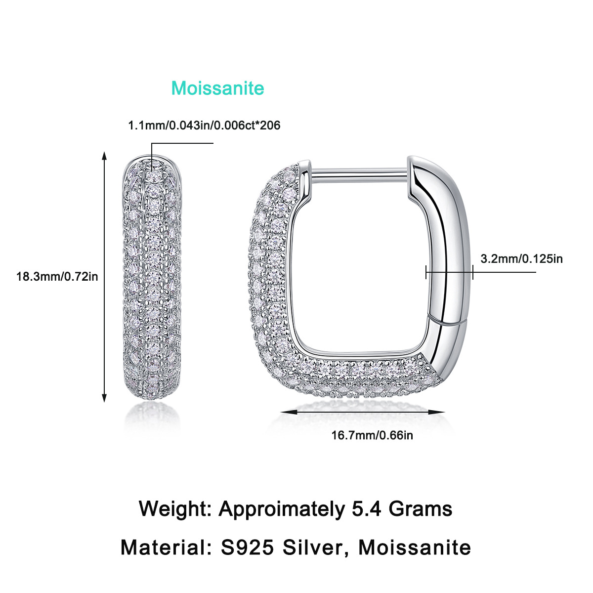 S925 Silver "Timeless" Moissanite Earrings