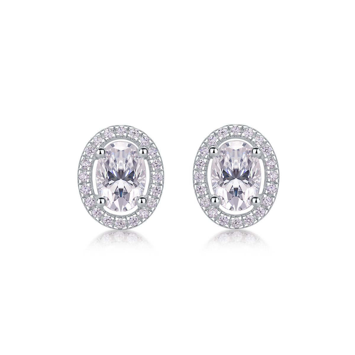 S925 Silver Six-Prong Moissanite Stud Earrings