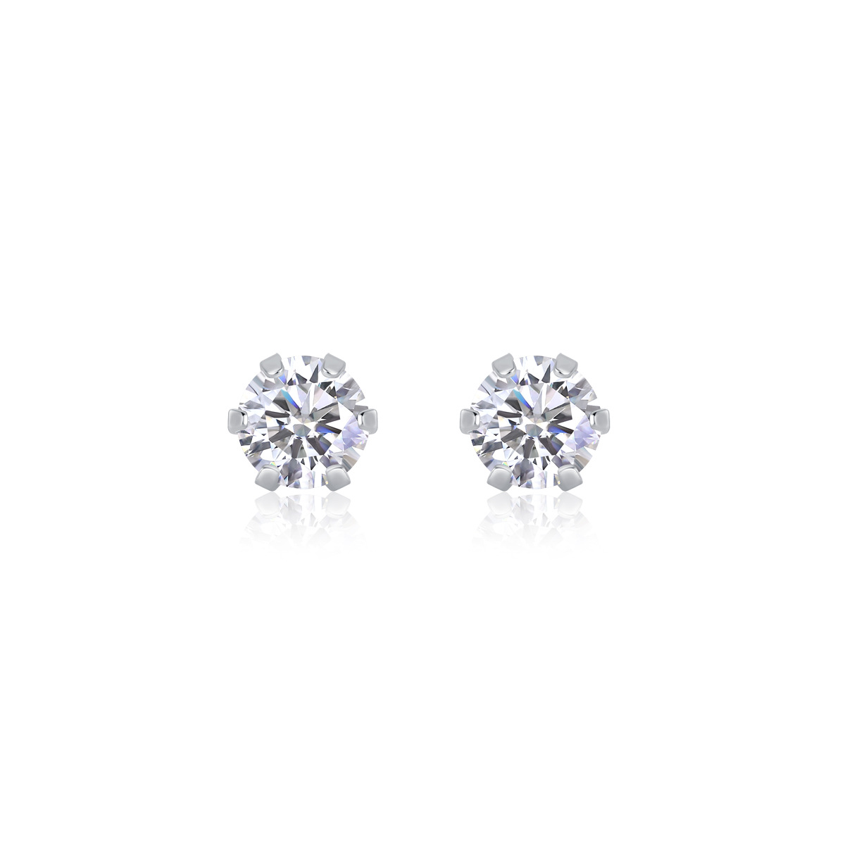 S925 Sterling Silver Round Moissanite Earrings for Sensitive Ears