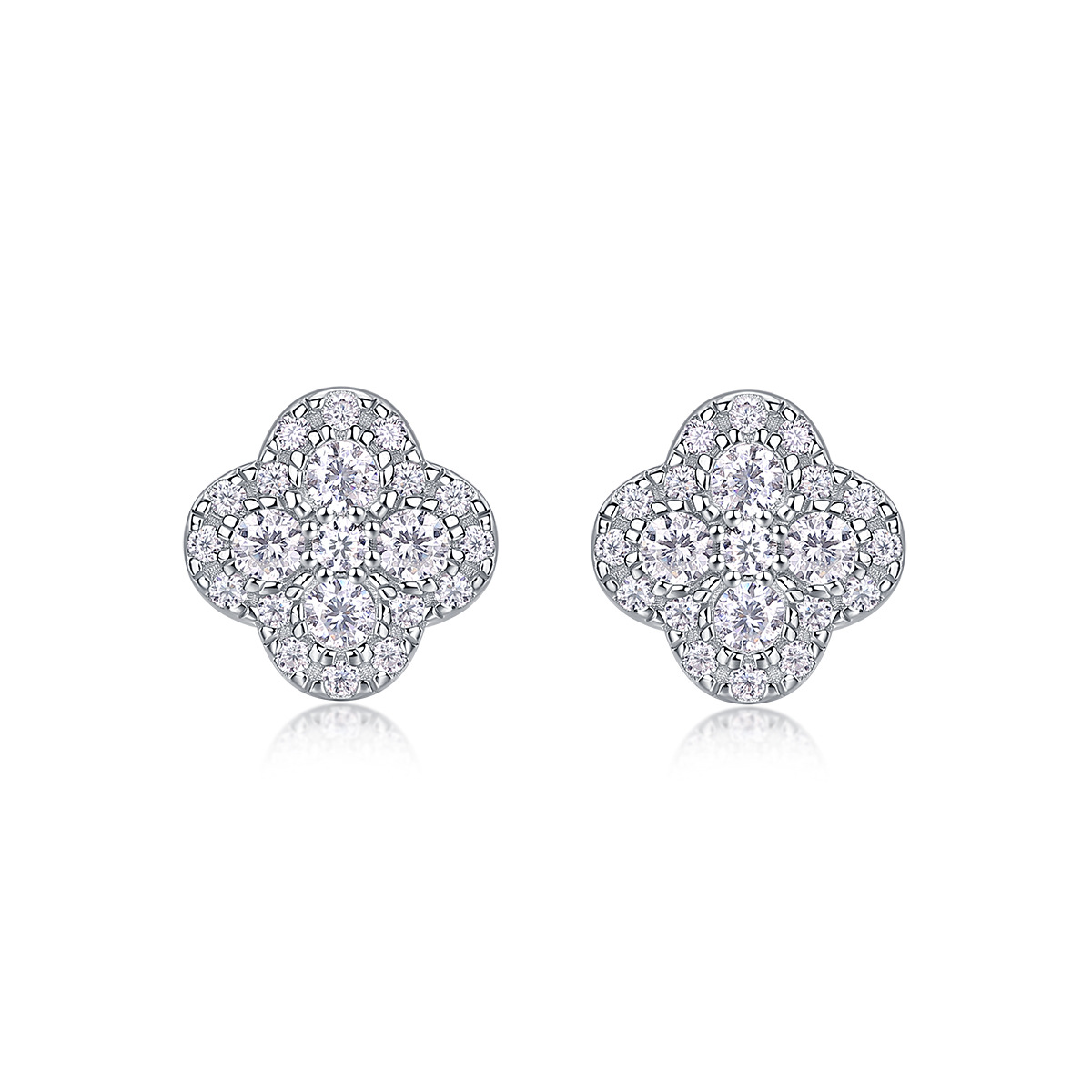 S925 Silver Square Moissanite "Chanel-Style" Stud Earrings