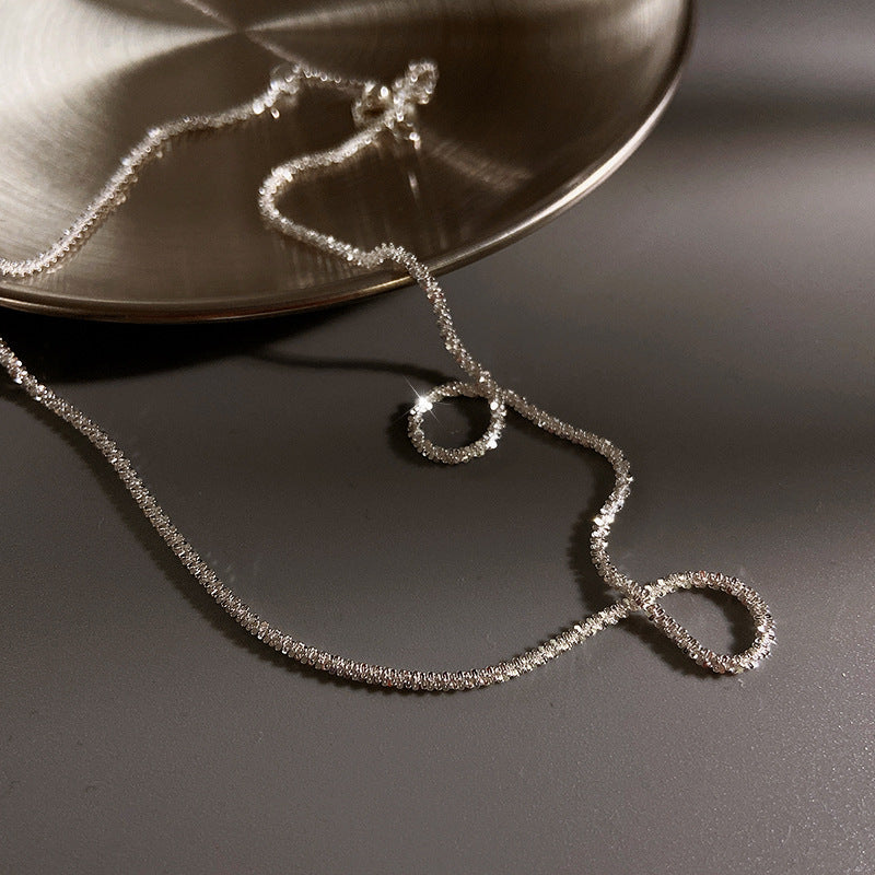 925 sterling silver sparkling necklace - silvery