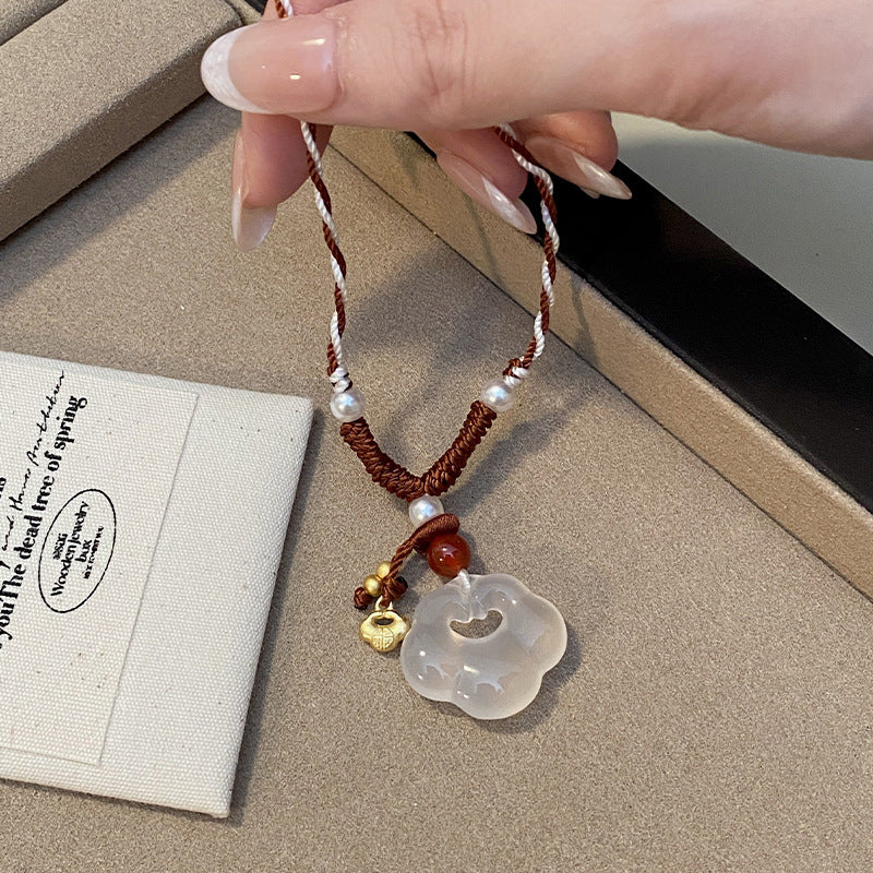 Xiangyun Lock Pendant Handmade Rope Necklace