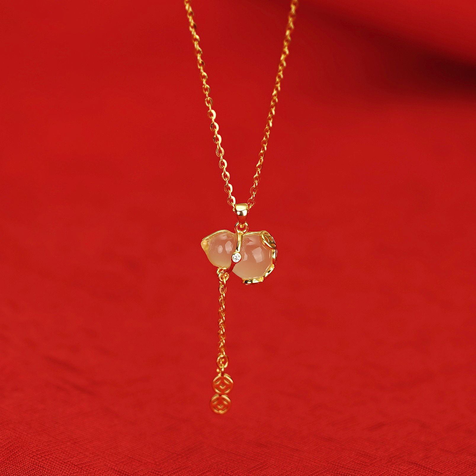 925 sterling silver gourd pendant necklace