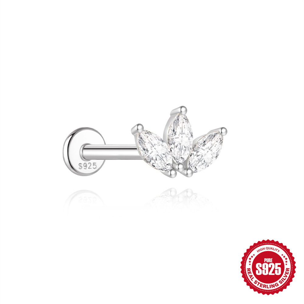 S925 Sterling Silver Moissanite Classic Bezel-Set Round Screw-Back Earrings