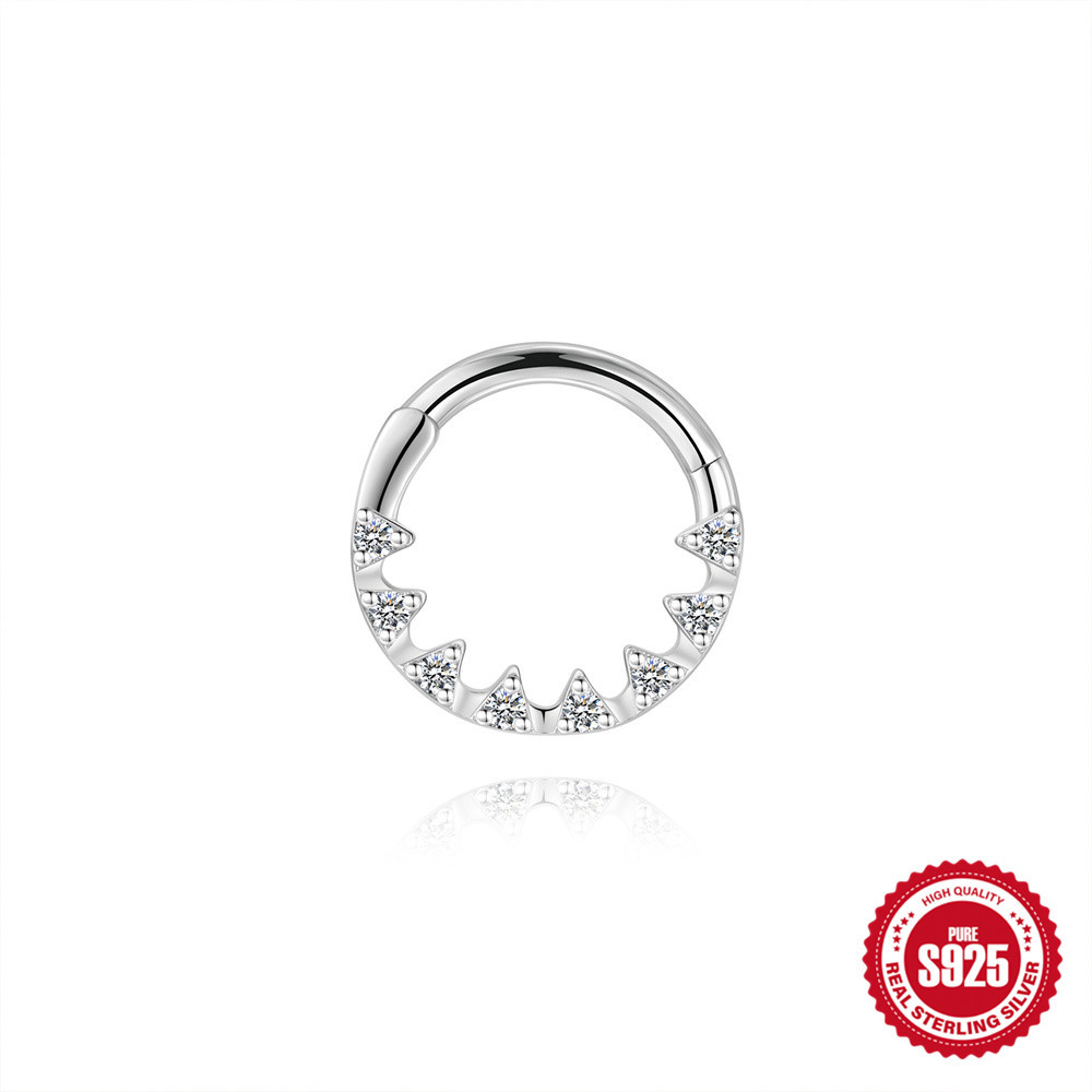 S925 Sterling Silver Micro-Pave Moissanite Non-Pierced Ear Cuff