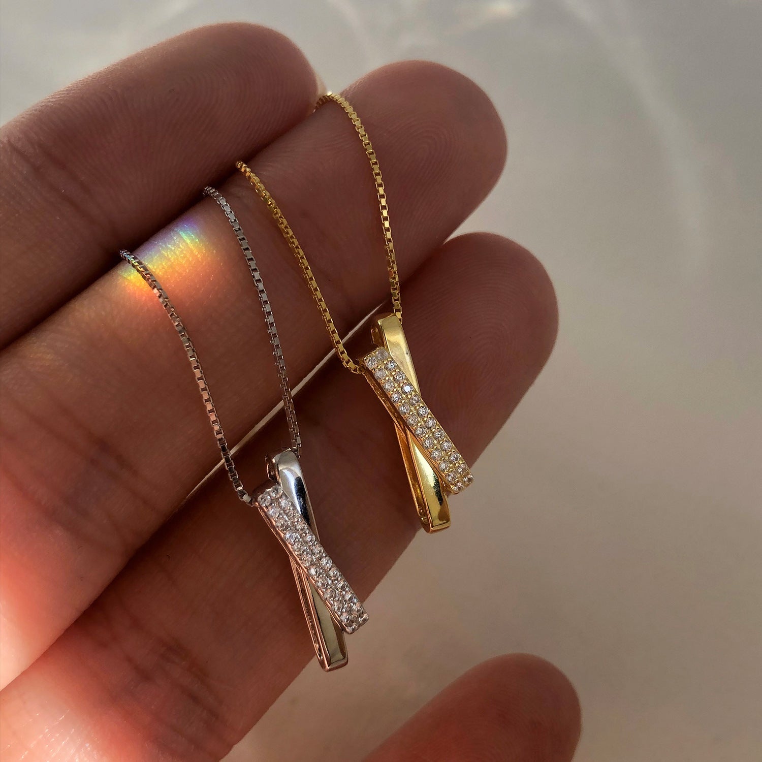 925 sterling silver zircon necklace