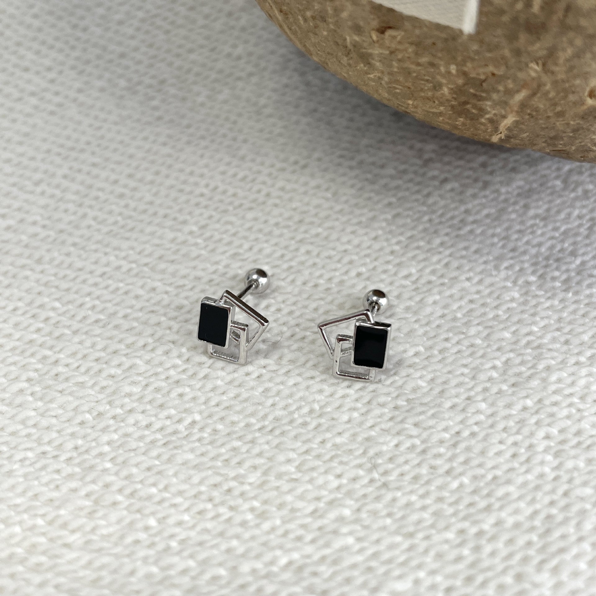 S925 pure silver geometric earrings