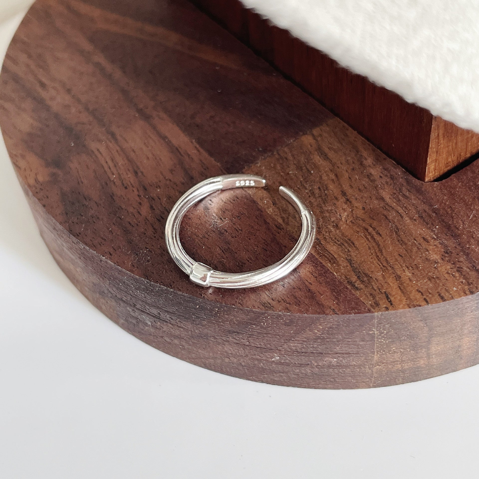 925 sterling silver open-end ring - silvery