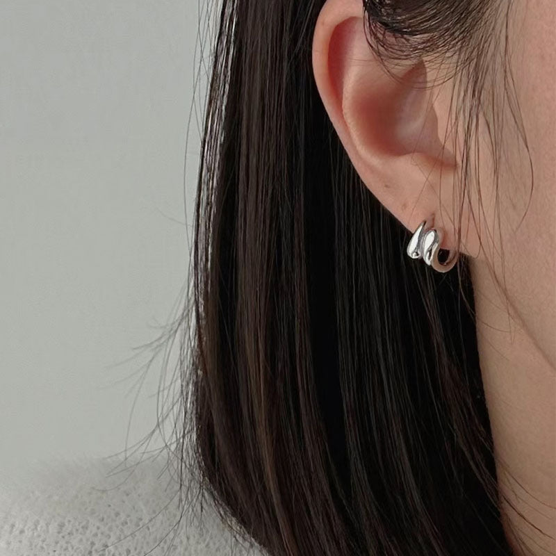 925 sterling silver ear buckle - silvery