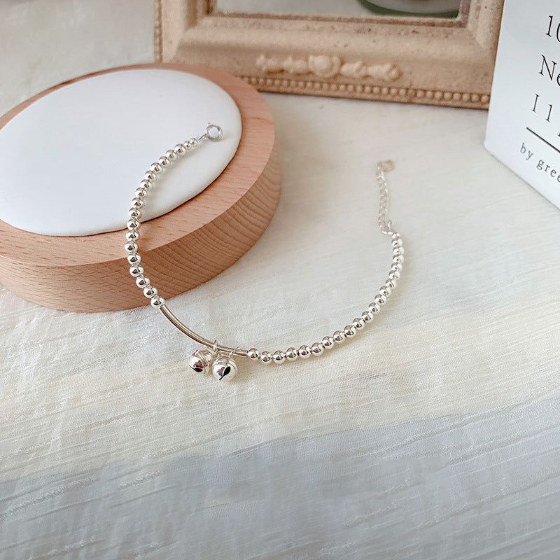 925 sterling silver bell bracelet - silvery