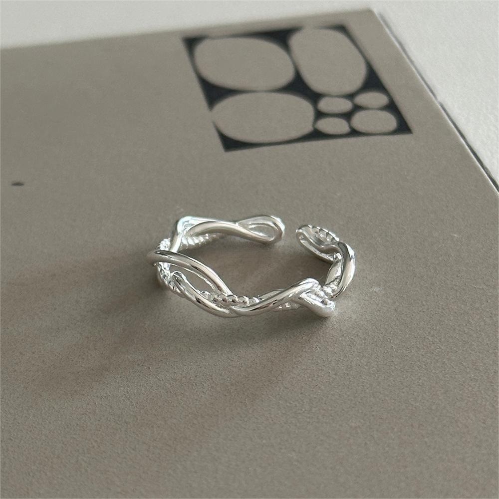 925 sterling silver open ring - silvery
