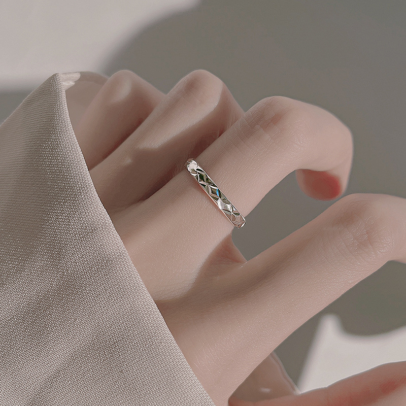 925 sterling silver open-end ring - silvery