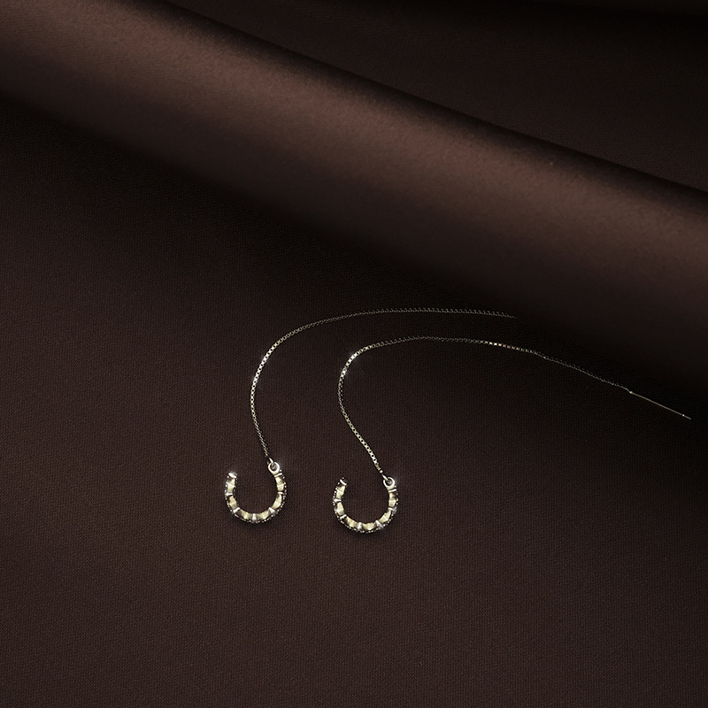 925 sterling silver ear line - silvery